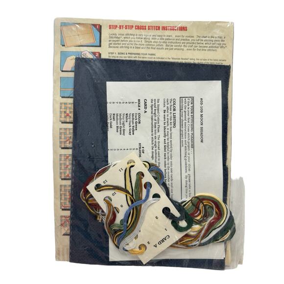 JANLYNN Vintage Moon Shadow Wolf Cross Stitch Kit #03-109K Stitch World Dog 1995 - Picture 2 of 3